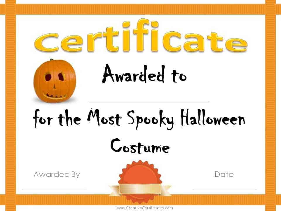 Halloween Certificates Printable Free Free Printable Templates