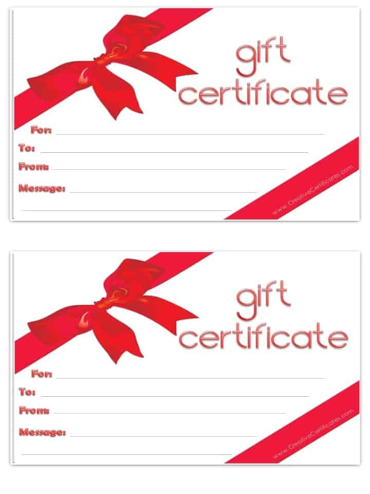 Free Gift Certificate Template (customizable)