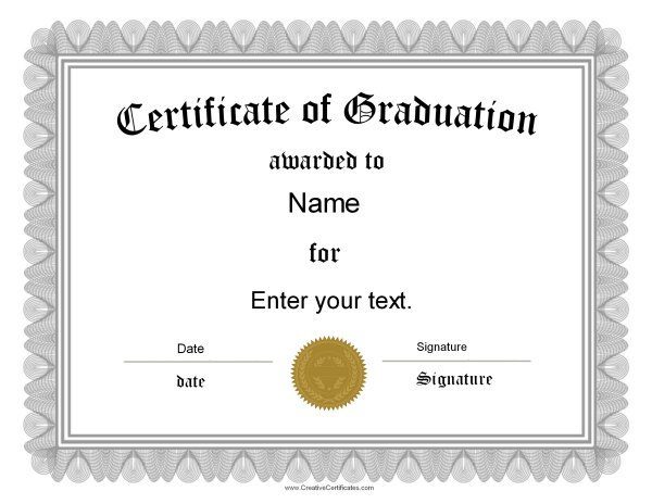 Graduation Certificates Free Printable