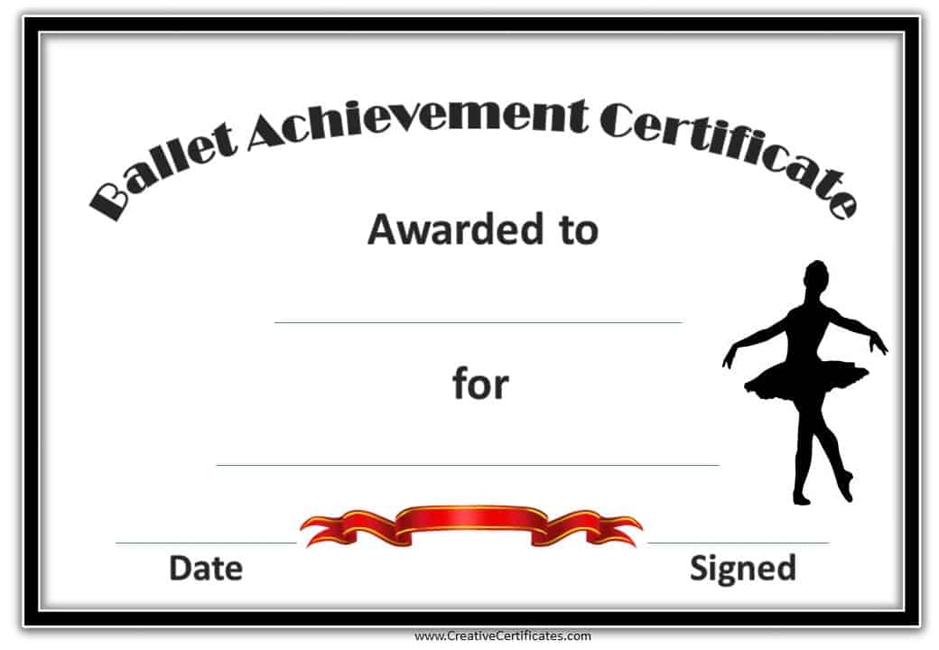 Free Dance Certificate Template Customizable And Printable