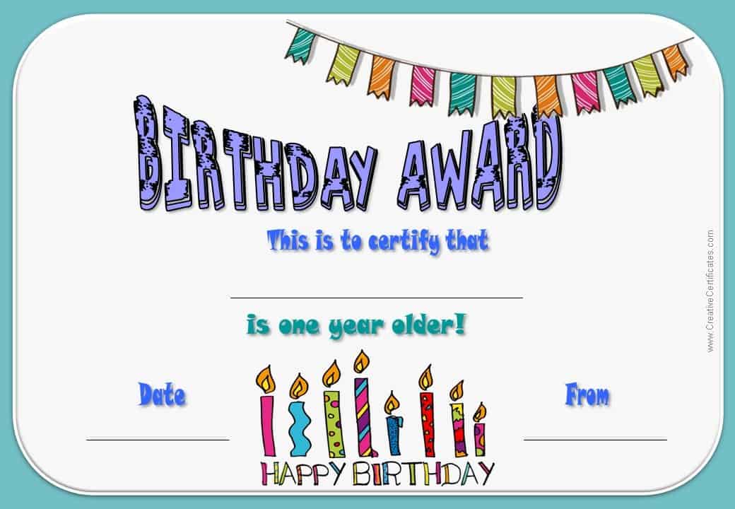Cute Birthday For Two Certificate Free Printable