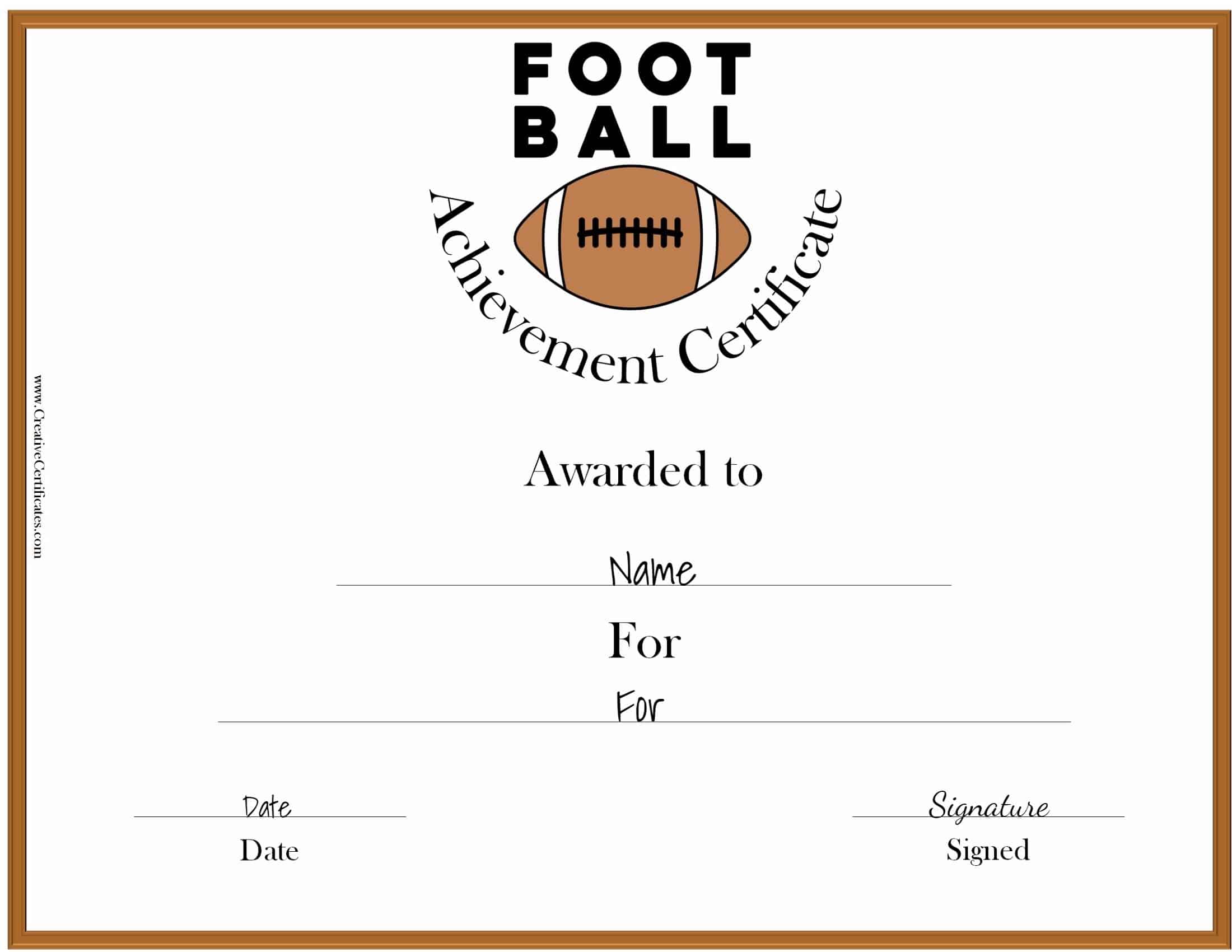 Free Custom Football Certificates