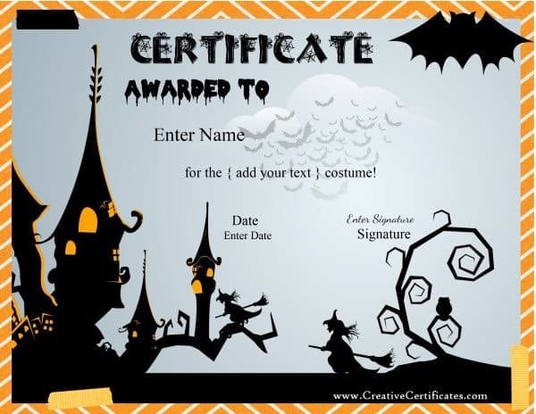 Free Halloween Costume Awards Customize Online