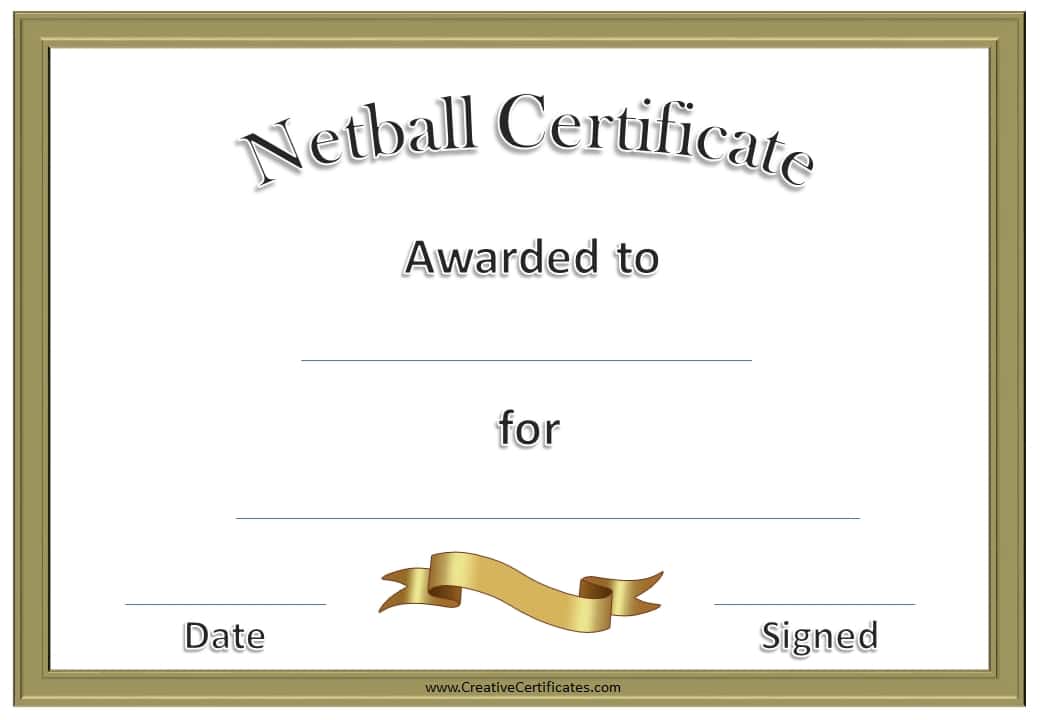 Free Printable Netball Certificates