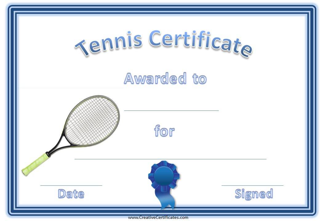 Free Printable Tennis Awards Certificates Printable Templates