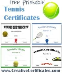 Free Tennis Certificate Templates | Customizable & Printable