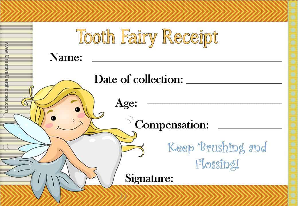 Printable Tooth Fairy Certificate Printable Templates