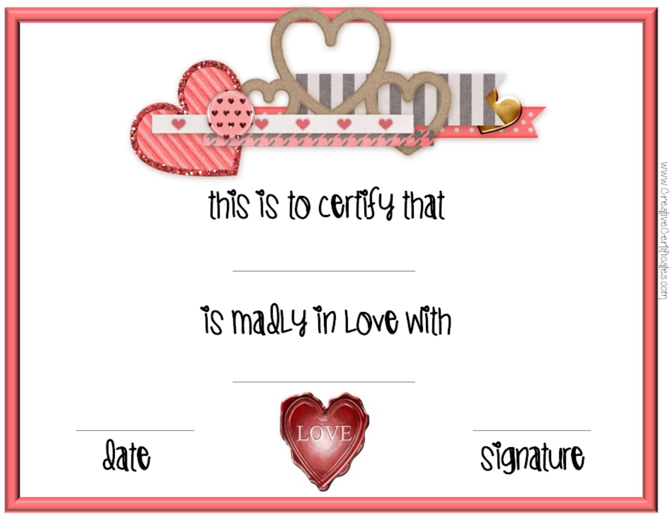 Valentine s Day Certificates