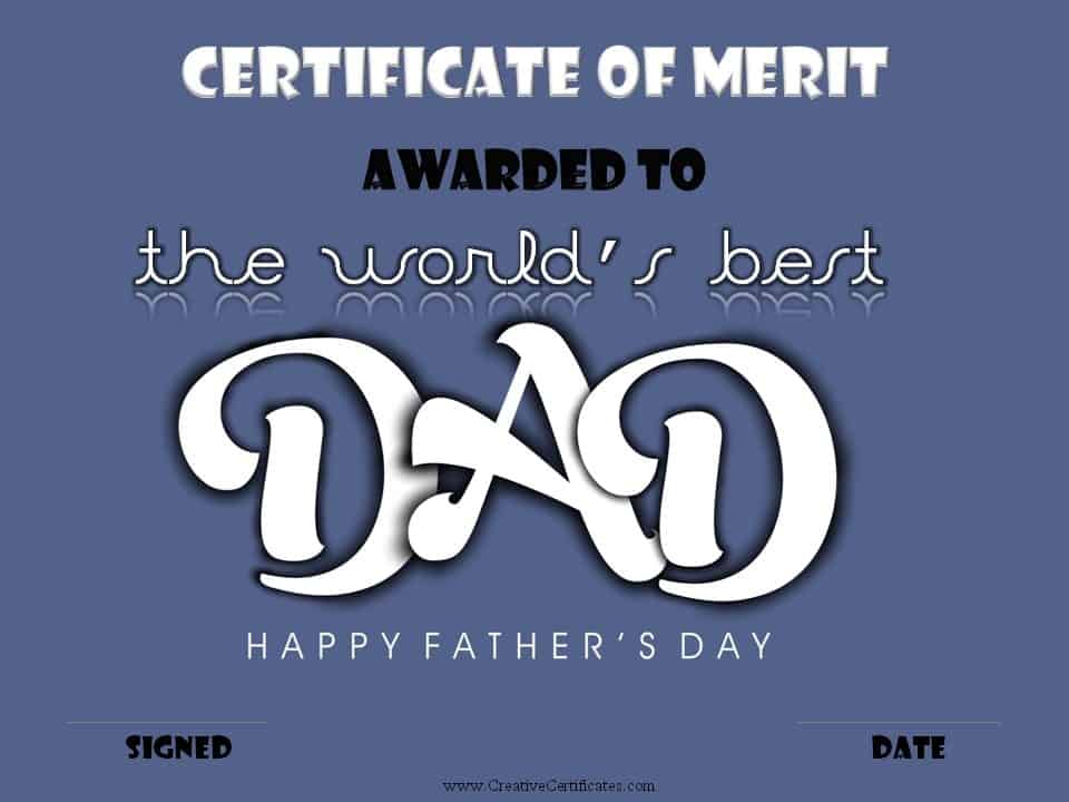 Father s Day Certificates Free Customizable Instant Download
