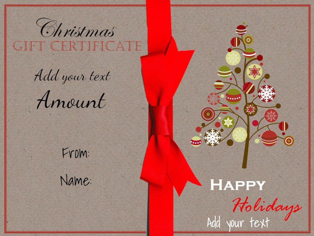 Free Christmas Gift Certificate Template Customize Online Download