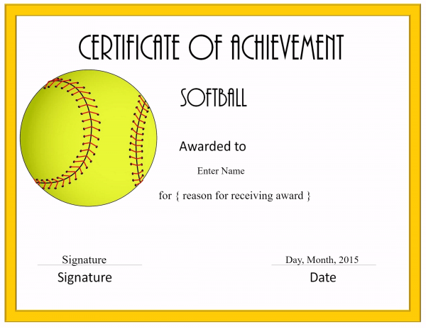 Free Softball Certificate Templates Customize Online