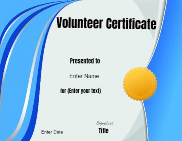 Volunteer Certificate of Appreciation | Customize Online ...