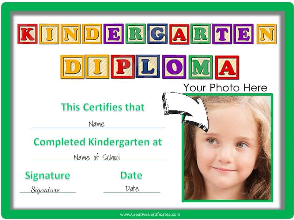 free custom kindergarten graduation certificates