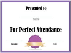 Free Printable Perfect Attendance Certificate Templates 