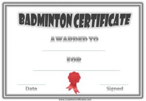 Free Badminton Certificate Template - Customize Online