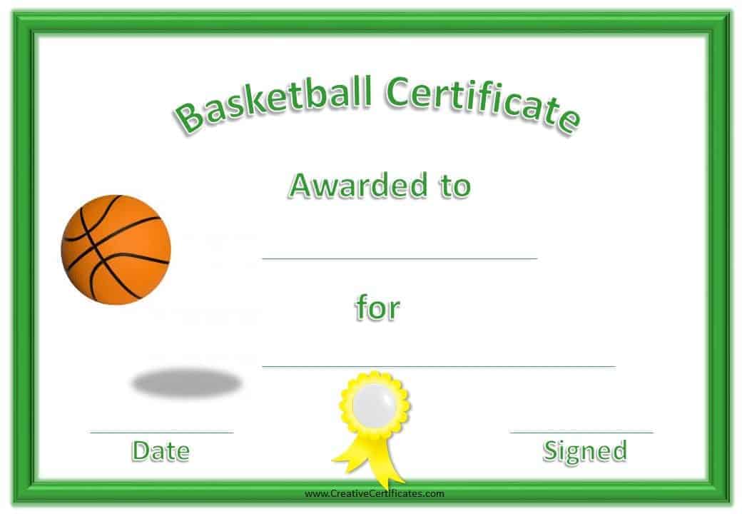 Free Editable Printable Basketball Certificate Templates