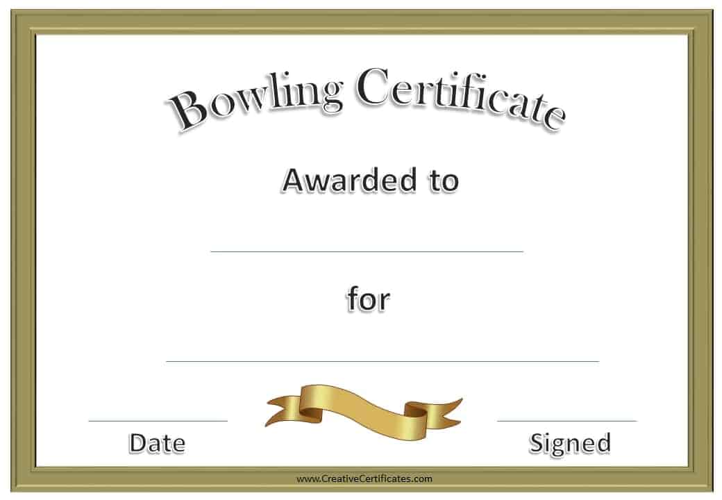 bowling certificate template