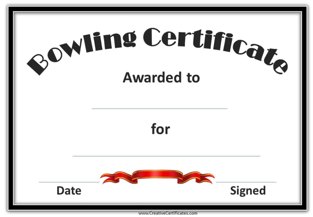 Free Printable Bowling Certificate Template FREE PRINTABLE TEMPLATES