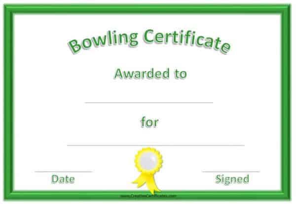 non formal bowling award