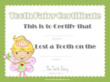 Free Tooth Fairy Certificate | Customize Online | Instant Download