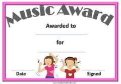 Free Editable Music Certificate Template - Free and Customizable