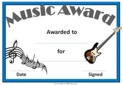 Free Editable Music Certificate Template - Free and Customizable