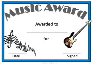 Free Editable Music Certificate Template - Free And Customizable