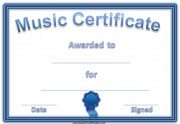 Free Editable Music Certificate Template - Free and Customizable