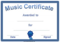 Free Editable Music Certificate Template - Free and Customizable