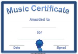 Free Editable Music Certificate Template - Free and Customizable