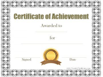 Free Certificate of Achievement | Customizable