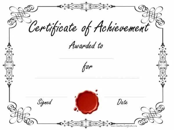 printable certificate templates