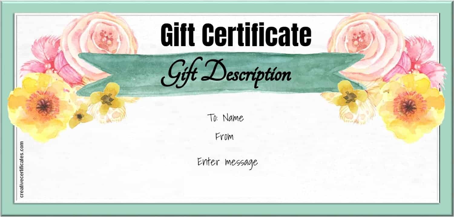 Gift Certificate Template, Editable Gift Card Template, Gift