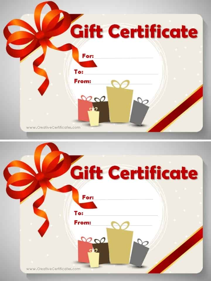 Gift Certificates Free Printable