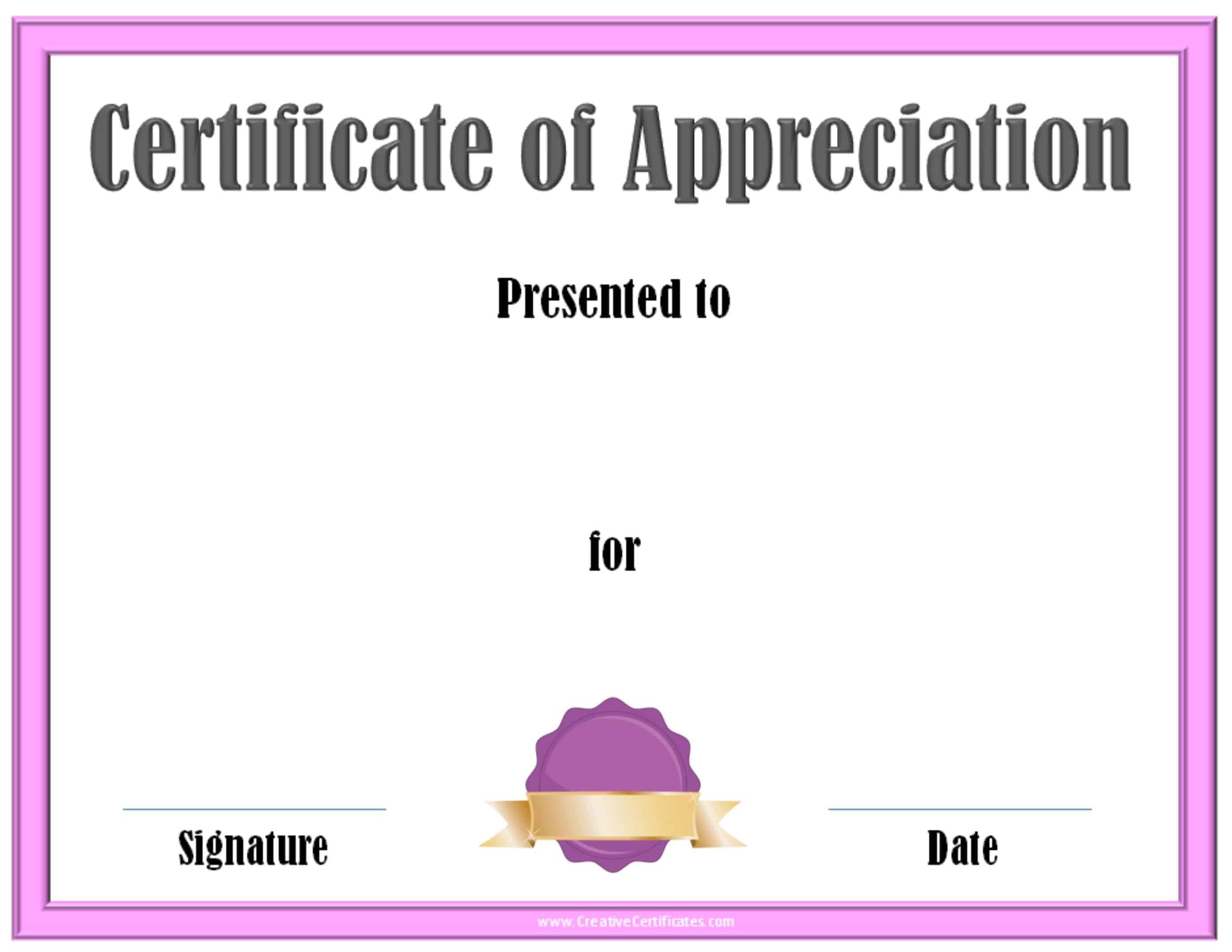 Free Editable Certificate Of Appreciation Customize Online u0026 Print At Home Vorlagen