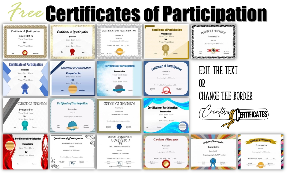 certificate of participation design for kids