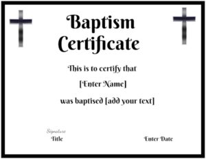 Free Printable Baptism Certificate | Customizable