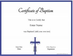 Free Printable Baptism Certificate | Customizable