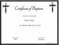 Free Printable Baptism Certificate 