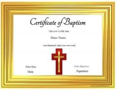 Free Printable Baptism Certificate | Customizable