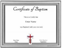 Free Printable Baptism Certificate | Customizable