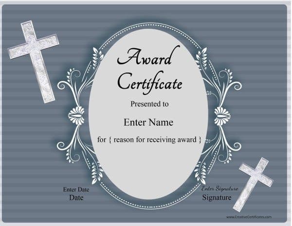 Christian Certificate Template - Customizable