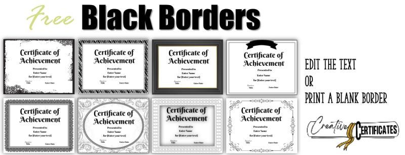 black certificate borders