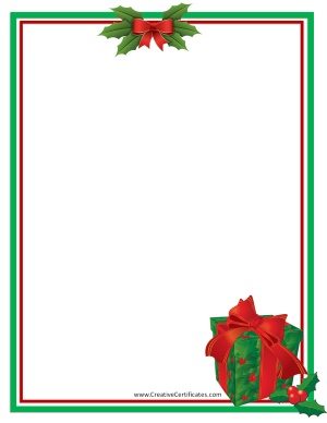 free christmas page borders printable