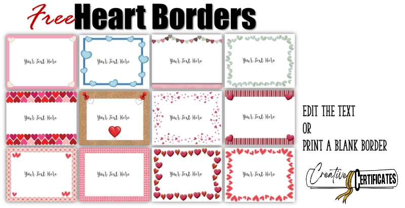free heart border clipart