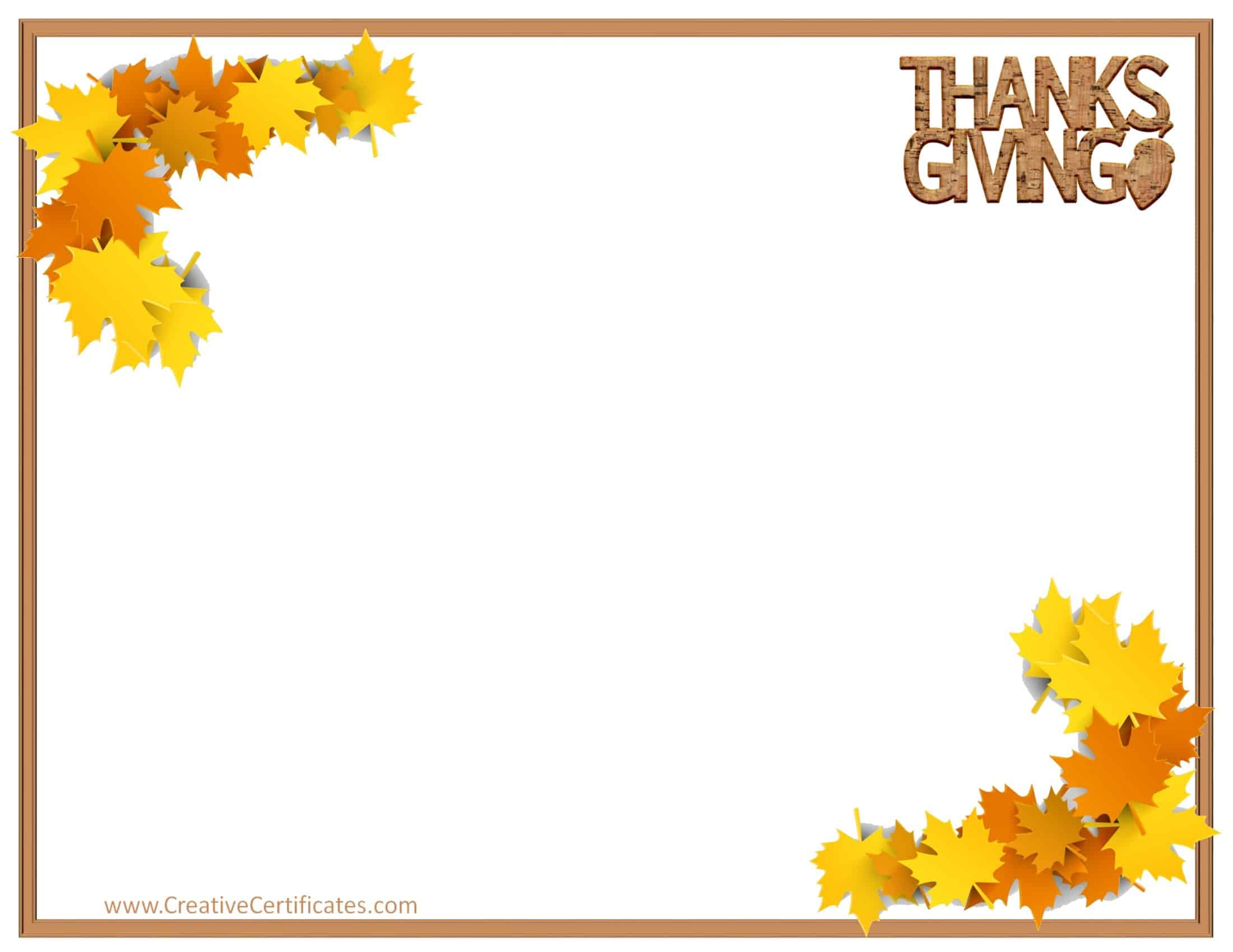 free thanksgiving page borders for word