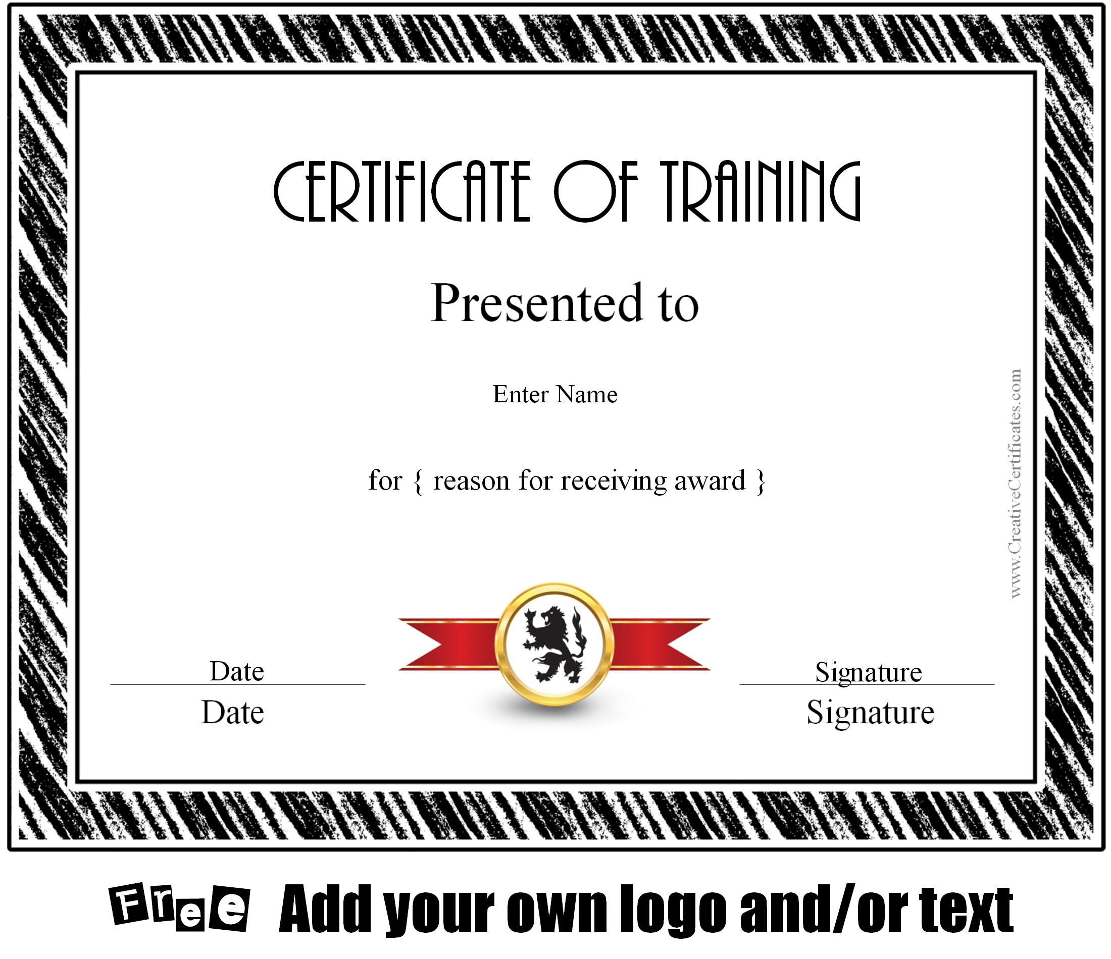 Free Certificate Of Training Template Customizable