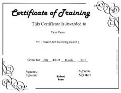 Free Certificate of Training Template - Customizable