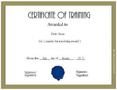 Free Certificate of Training Template - Customizable