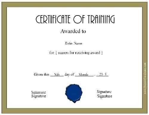 Training diploma